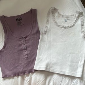 Brandy Melville White Tank and Urban Outfitters Purple Tank